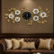 White floral wall clock with black dial